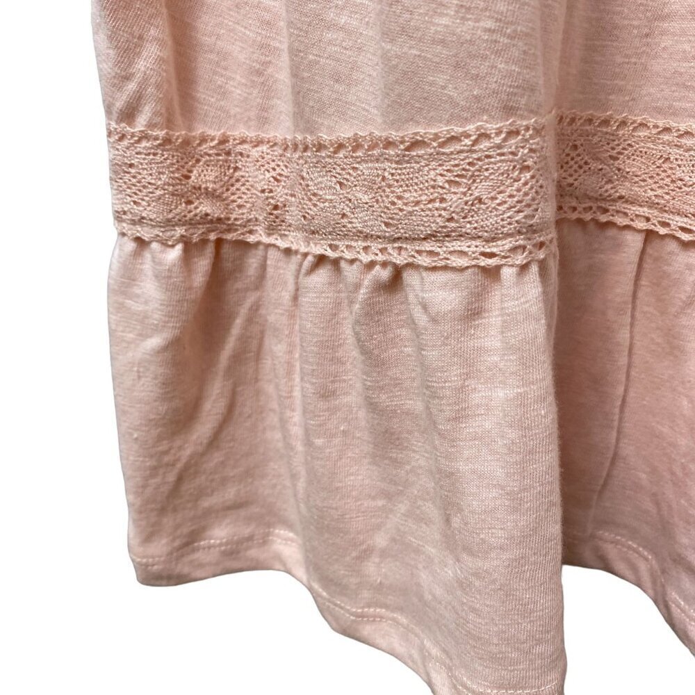 Pink Tiered Tee M/L Lace T-shirt Como Vintage NWT Short Sleeve Artsy - Picture 7 of 8